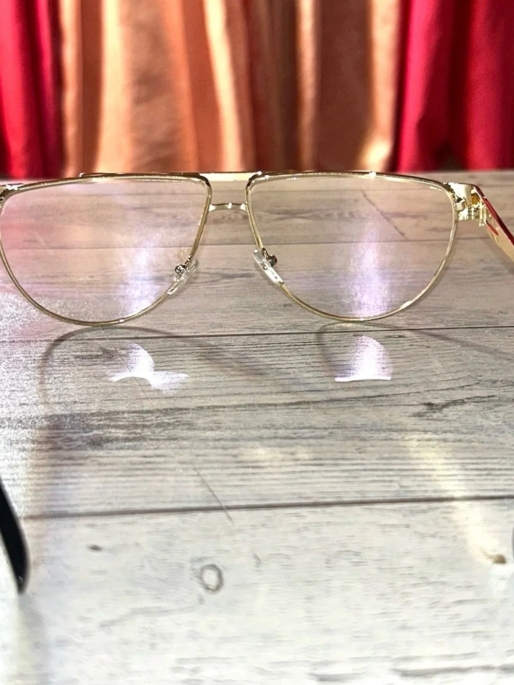 Pair of chic trendy fashion clear lens eyewear